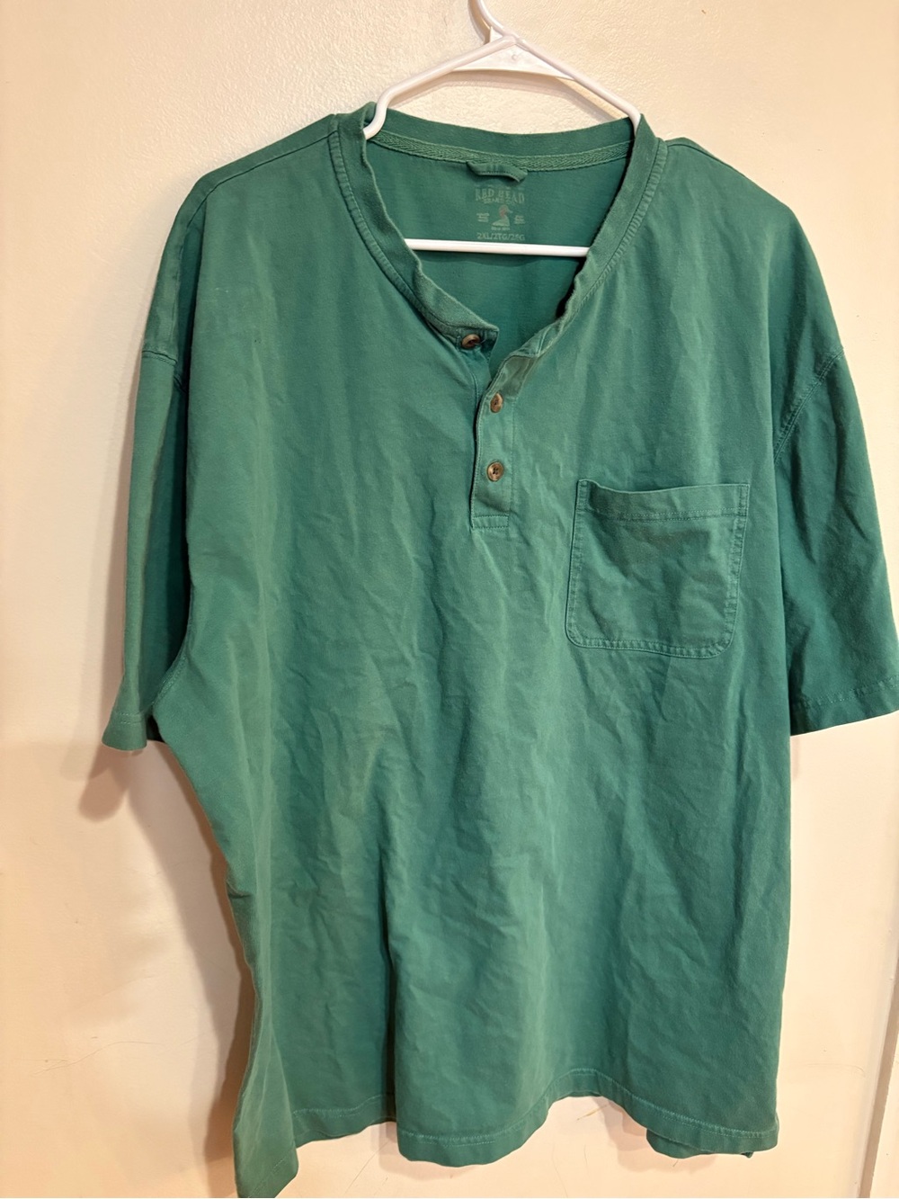 Redhead men’s Green Henley Pocket Tee 2XL